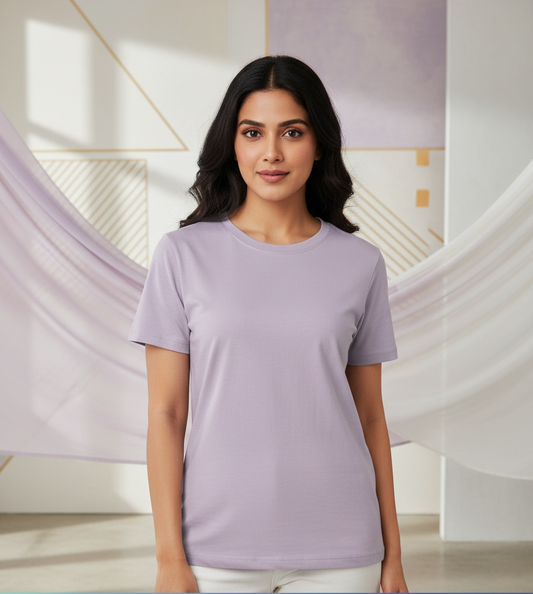 Talha Fashion Premium Women’s Solid T-Shirt – Soft Cotton Regular Fit Casual Top