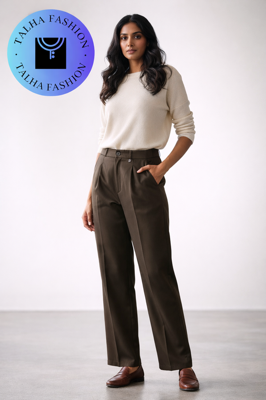 Women’s Premium Korean Fabric Formal Pants | Office Wear Straight Fit Trousers for Women | High Waist Comfortable Workwear
